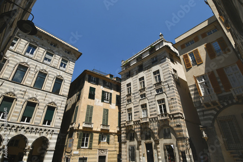 Piazza San Matteo, one of the main squares in Genoa's historic center in the Molo district, was the heart of the consortium of Doria family. photo