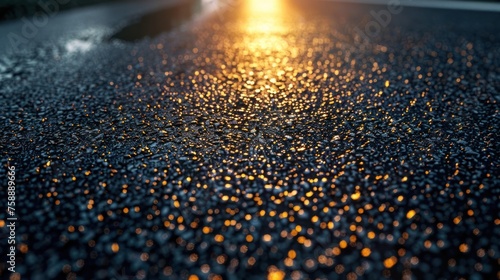 Freshly Applied Sealant Enhancing Asphalt Surface's Durability and Safety photo
