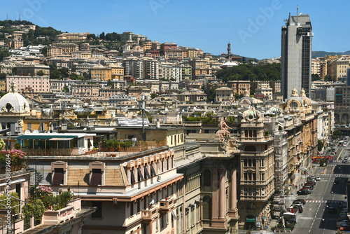 Elegant palaces in Genoa's Brignole area and in Victory Square with the Victory Arch and the Three Caravels Steps.