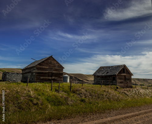 Rustic buildings dot Kneehill County Alberta Canada