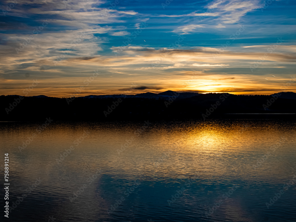 Sunset on Coeur d'Alene Lake from Coeur d'Alene Lake Drive Bike Path Sunset on Coeur d'Alene Lake from Coeur d'Alene Lake Drive Bike Path