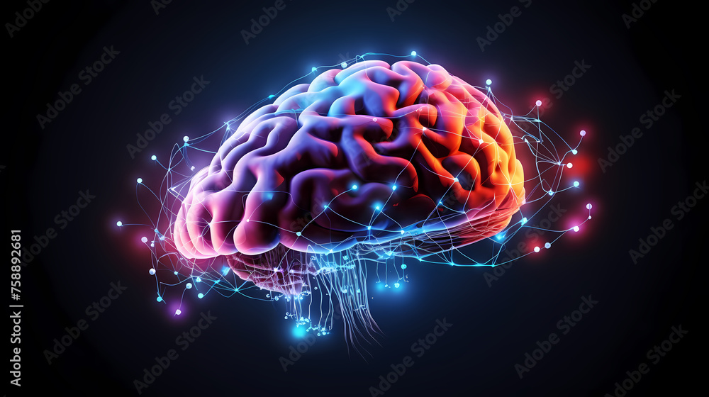 Artificial intelligence brain network concept background Artificial intelligence brain network concept background