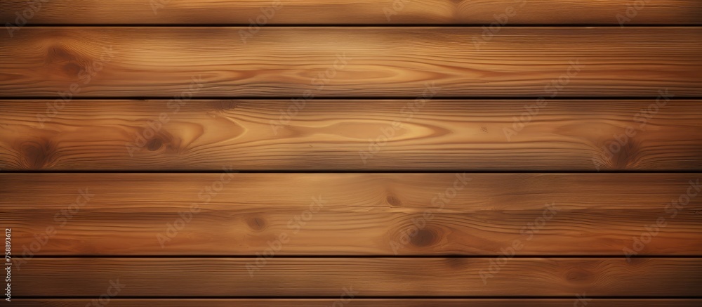 Realistic wooden board texture with shadow, horizontal layout