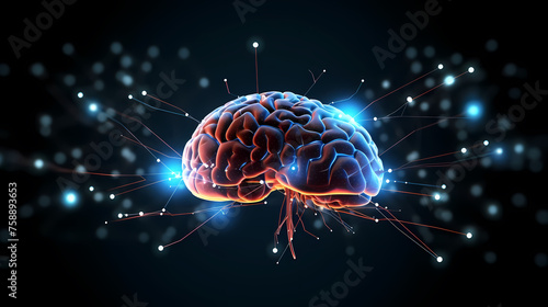 Artificial intelligence brain network concept background