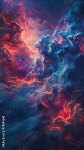 Nebulae canvas dances with wormholes amidst dark matteroctane render © wasan