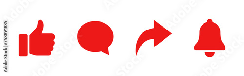 Like, comment, share and subscribe icons