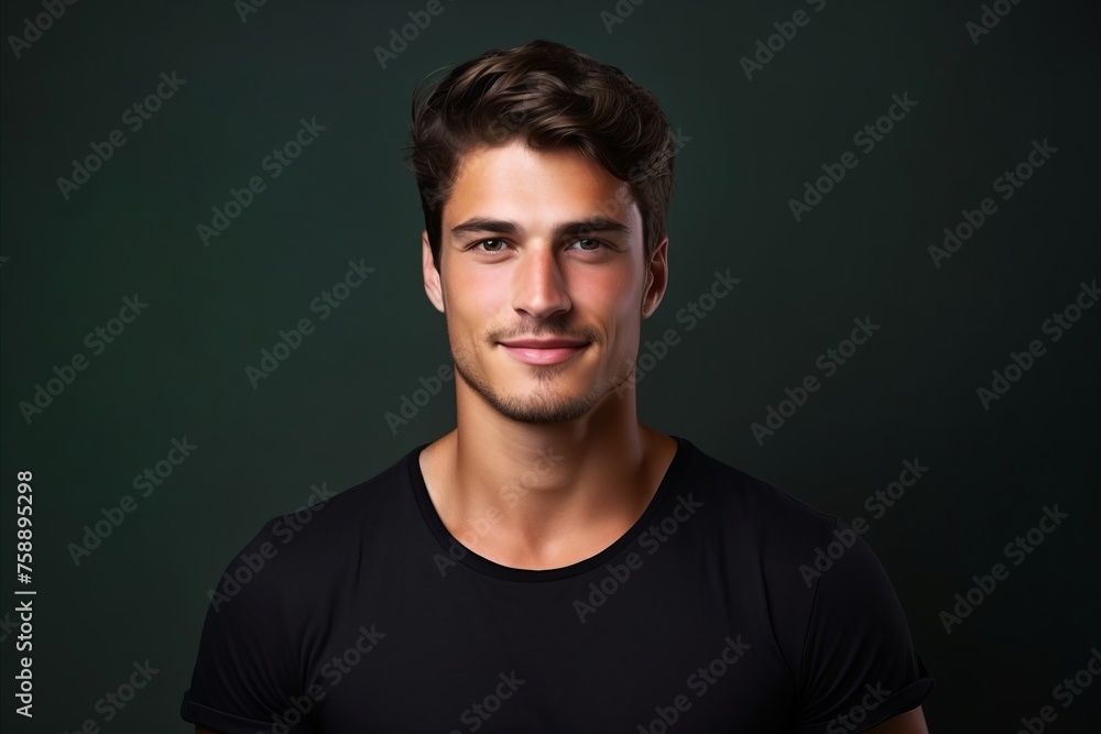 Portrait of a handsome young man on dark background. Men's beauty, fashion. Portrait of a handsome young man on dark background. Men's beauty, fashion.