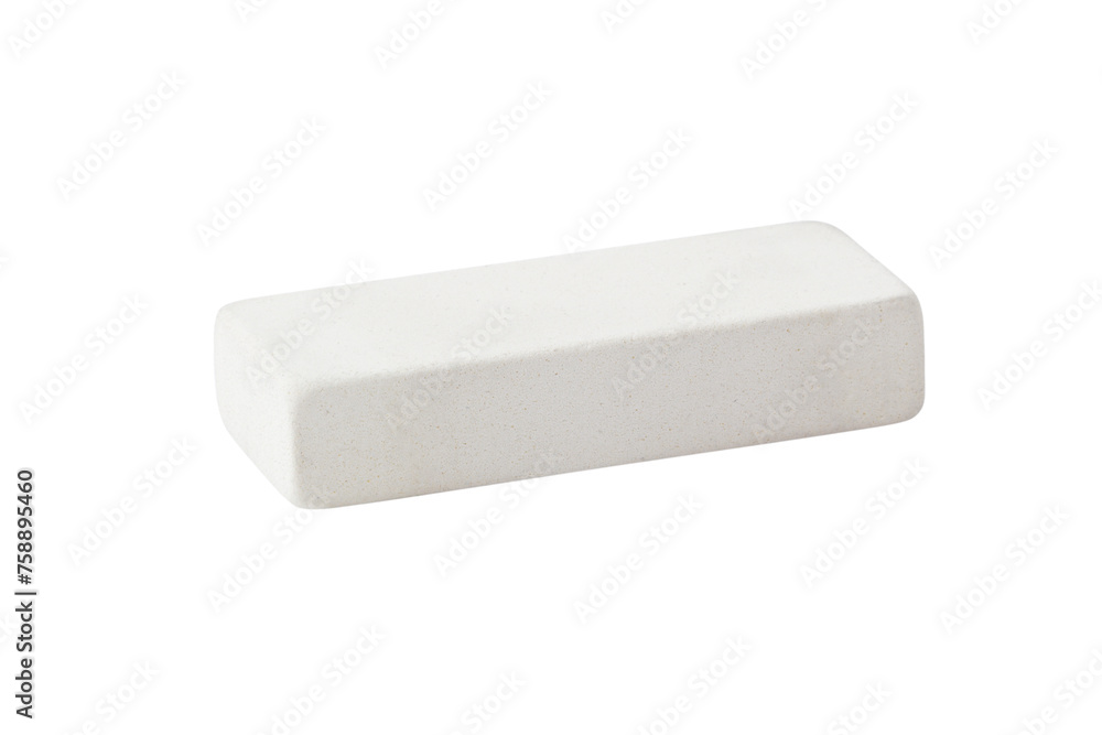 White eraser isolated on a white background. Stationery. White eraser isolated on a white background. Stationery.