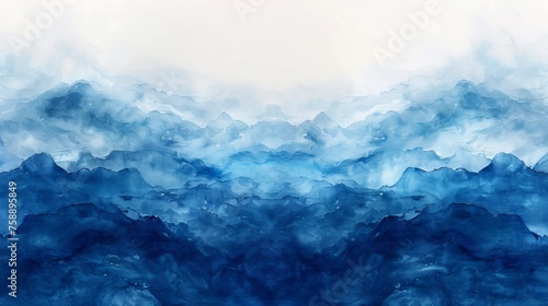 Background painted in blue watercolor photo