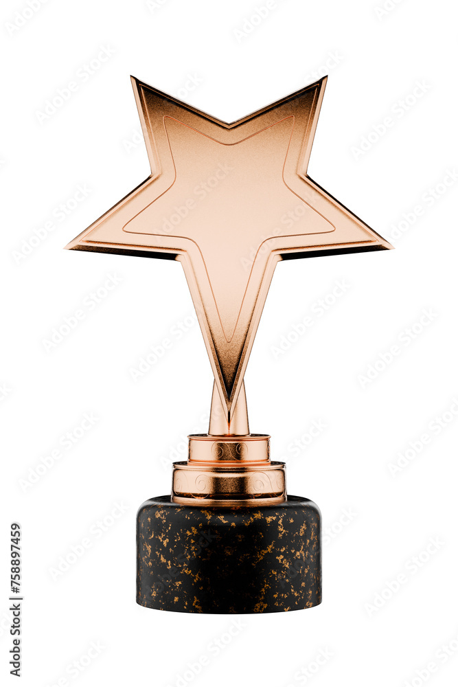 Prize, first place. Star Award. Gold star on a pedestal isolated on a white background, transparent background. Award template on white background. 3D rendering. Prize, first place. Star Award. Gold star on a pedestal isolated on a white background, transparent background. Award template on white background. 3D rendering.