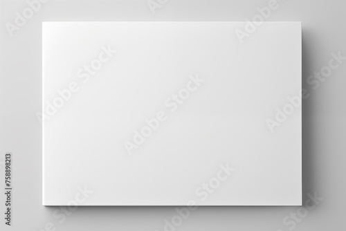 Fototapeta Naklejka Na Ścianę i Meble -  Blank A4 empty landscape brochure mockup on grey background