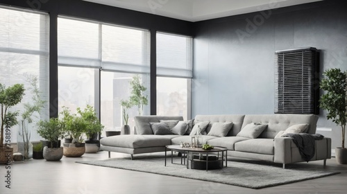 Modern living room with furniture © Maryna Andriianova