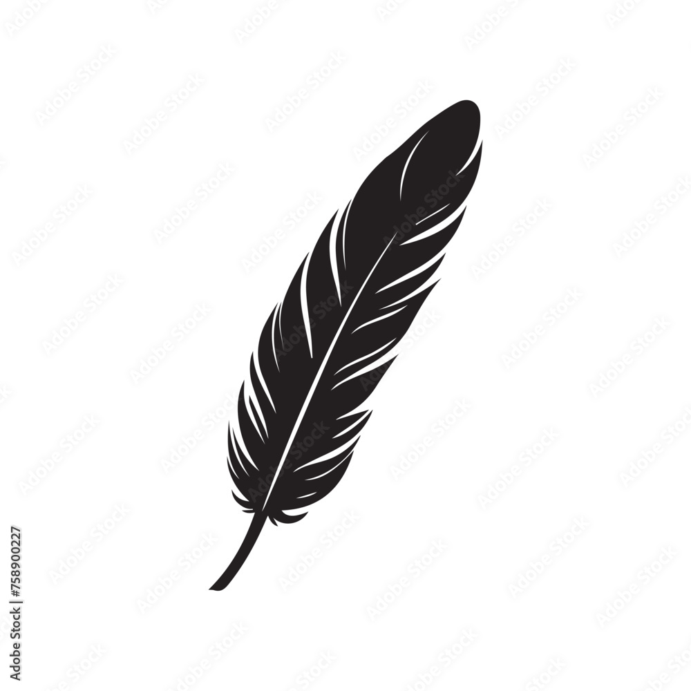 Feather icon. Black silhouette of a bird on a white background. Feather icon. Black silhouette of a bird on a white background.