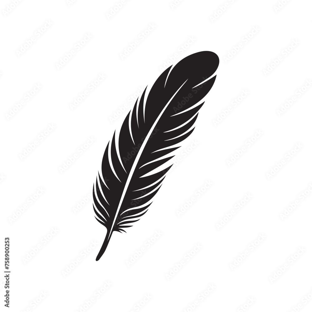 Feather icon. Black silhouette of a bird on a white background. Feather icon. Black silhouette of a bird on a white background.