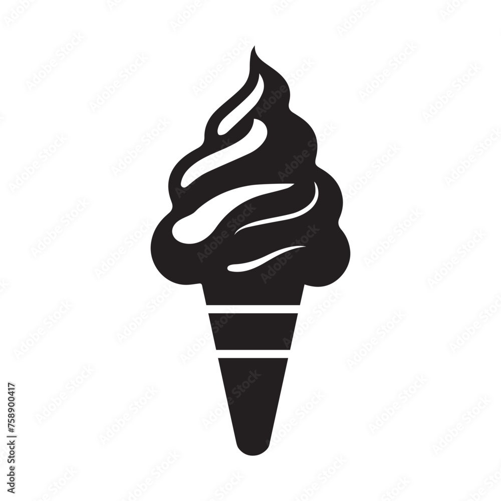 Ice Cream icon cold food isolated vector on white background. Ice Cream icon cold food isolated vector on white background.