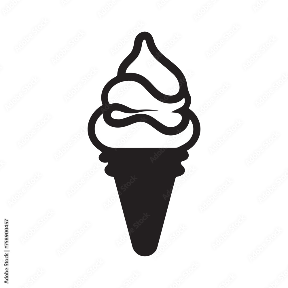 Ice Cream icon cold food isolated vector on white background. Ice Cream icon cold food isolated vector on white background.