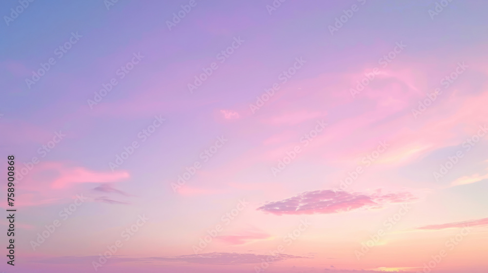 Pastel Sky at Dusk with Soft Clouds