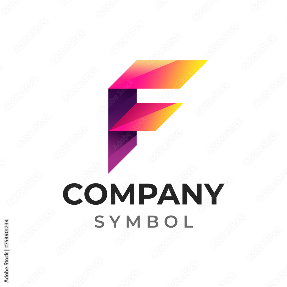 Initial letter f symbol icon logo design Initial letter f symbol icon logo design