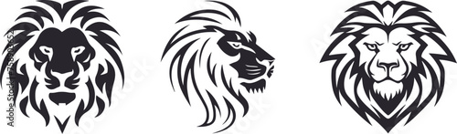 Lion Logo Set. Premium Design Collection. Vector Illustration