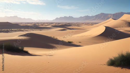 Desert landscape. Dunes and sand in the background.© 4K_Heaven