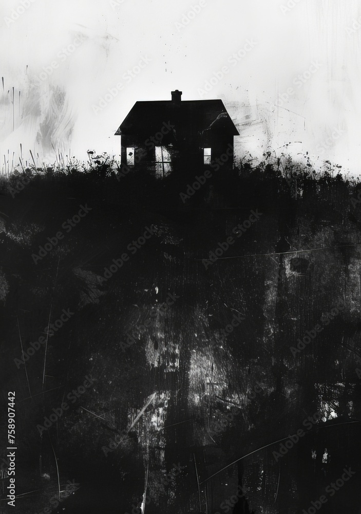 A simple darkened silhouette of a house conveyancing, concept cover book