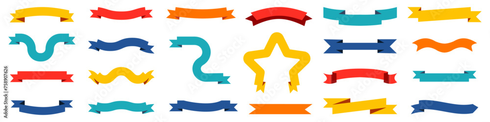 multi color ribbon set. Ribbon banner set. Ribbons collection. Vector ribbon multi color ribbon set. Ribbon banner set. Ribbons collection. Vector ribbon