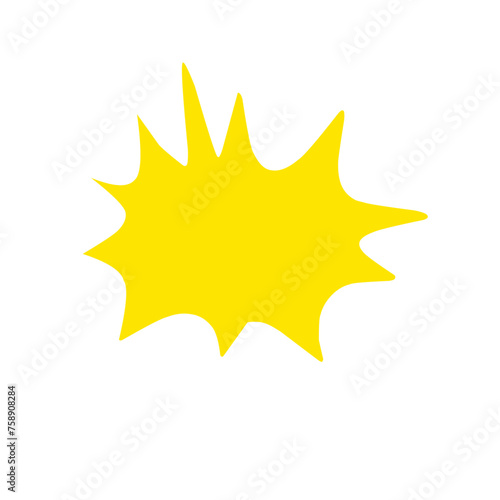 Yellow bursting icon, vector clip art