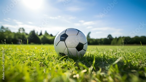 Manicured Field Soccer Close-Up, soccer ball, greenery, greenery, sports equipment © asura