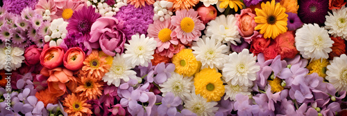 Colorful Floral Diversity: A Fresh and Vibrant Collection of Blooming Flowers at a Local Market © Ophelia
