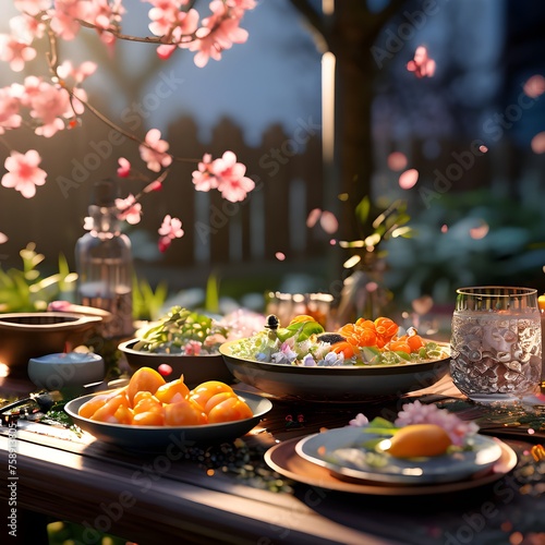 Typical spring food in Japan In the morning