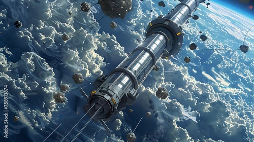 Space elevator concept art photo