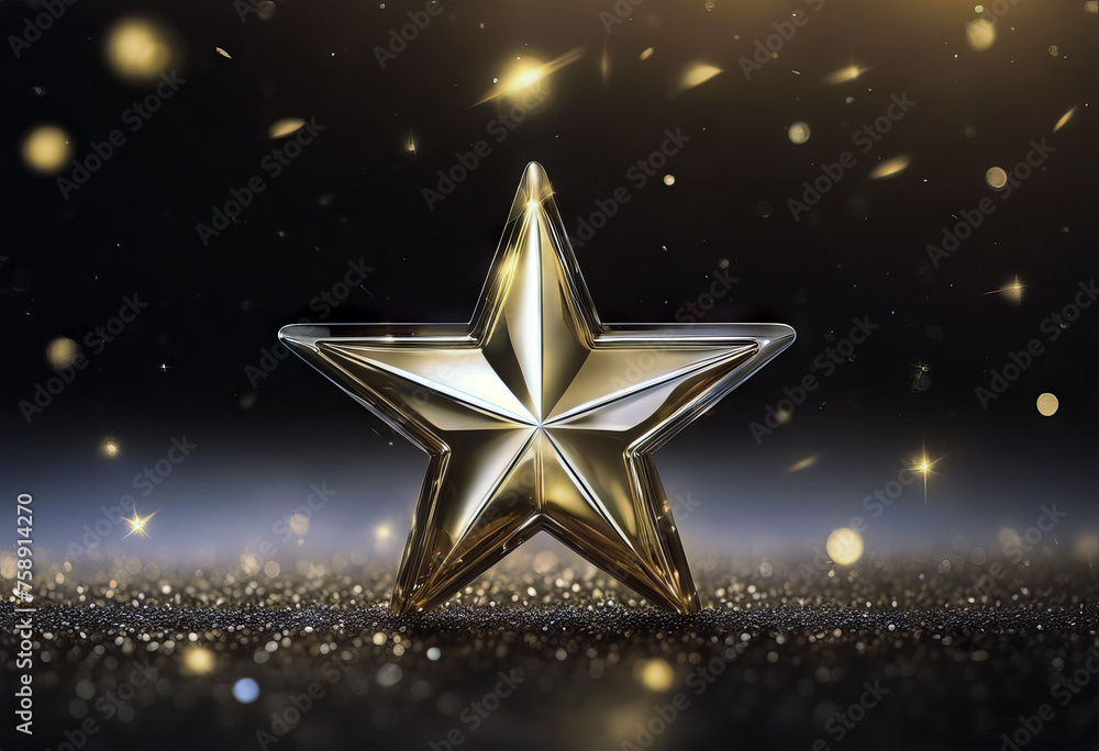 Gold star with glowing sparks effect stock illustration Gold star with glowing sparks effect stock illustration