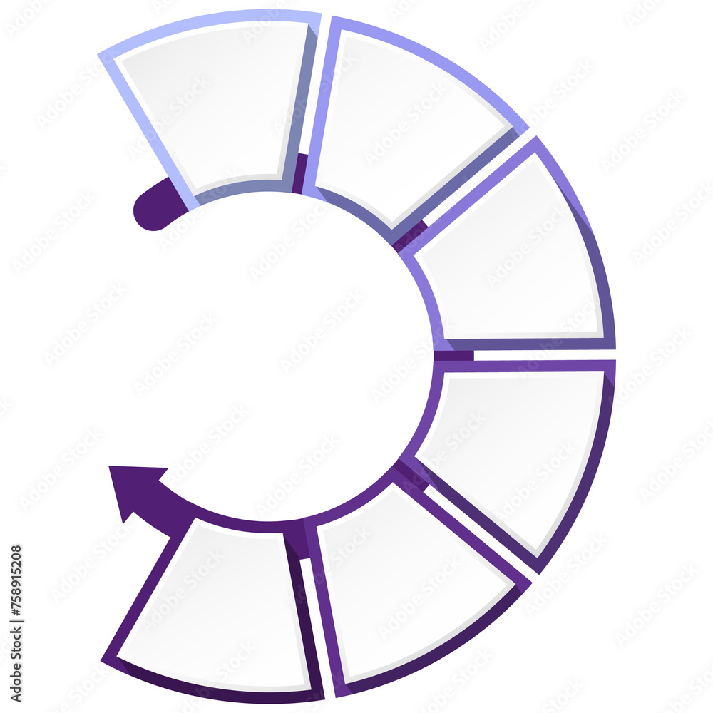 Blue tone circle infographic with 6 steps, process or options. Blue tone circle infographic with 6 steps, process or options.