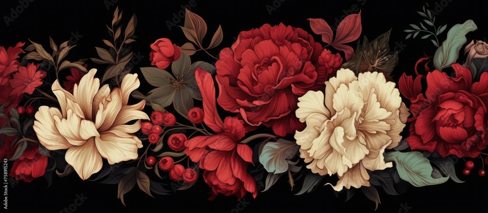 Luxurious floral pattern for various design purposes. Luxurious floral pattern for various design purposes.
