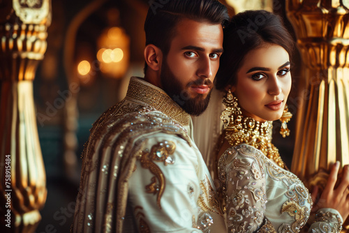 Middle Eastern Millionaires Gracing Elegant Backdrop