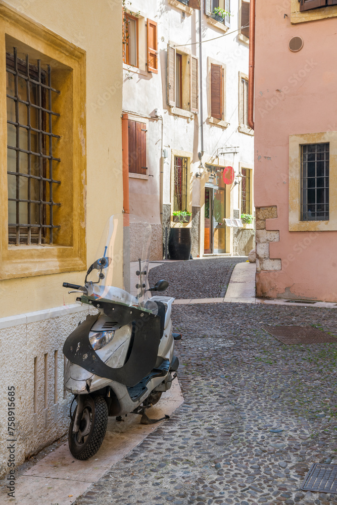 scenery on the systreets of verona, italy