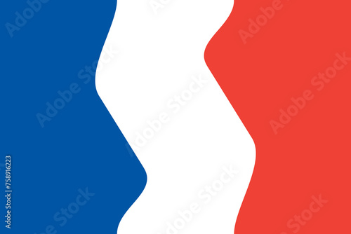 French flag design background Eiffel for Bastille Day. Tricolour blue white red backdrop design vector illustration