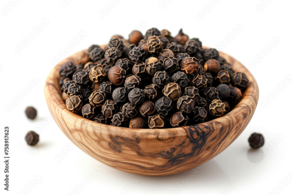 Kitchen Essentials: Black Pepper in Classic Wooden Bowl Kitchen Essentials: Black Pepper in Classic Wooden Bowl