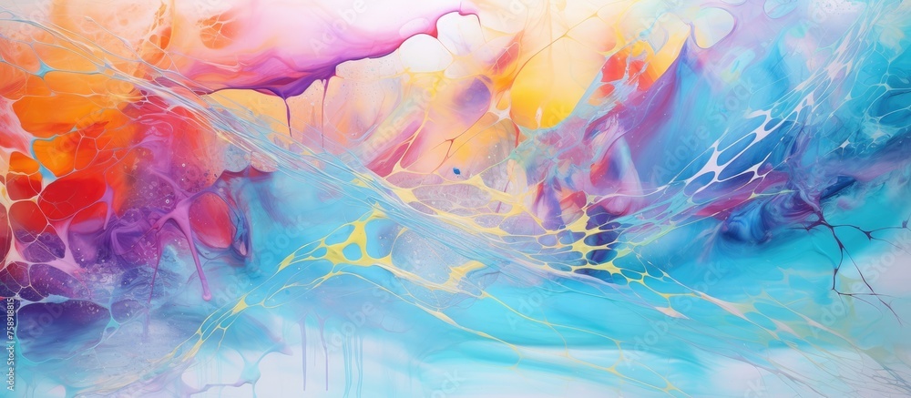 Colorful abstract art background created with hand-drawn painting techniques.