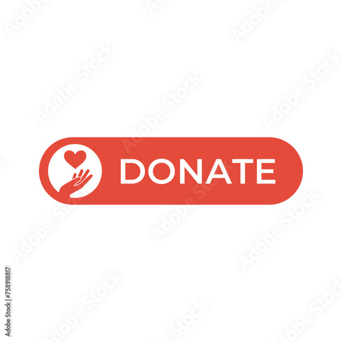 Donate web button. Symbol of financial aid isolated on white background. Vector illustration.