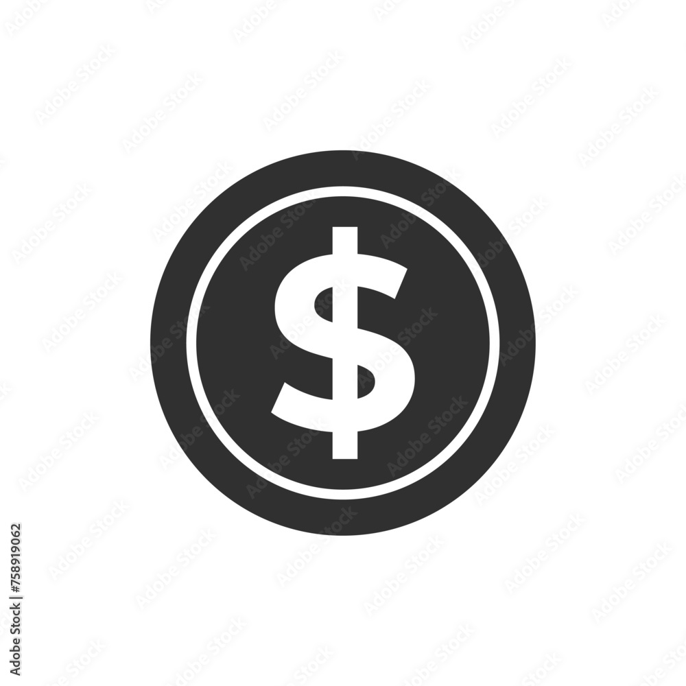 Coins icon with dollar symbol. Money pay, Financial and Business concept. Coins icon with dollar symbol. Money pay, Financial and Business concept.