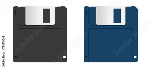 Cartoon disk floppy line pattern. Diskette or floppy disk is a storage medium used for data storage in a computer or pc. floppy disks of 1.44 MB or 720 kb (3.5 inch diskettes). ms dos format, 2HD.