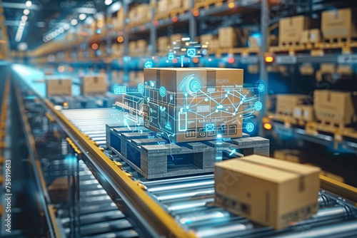 IoT-enabled inventory management systems automatically restocking products based on demand forecasts. photo