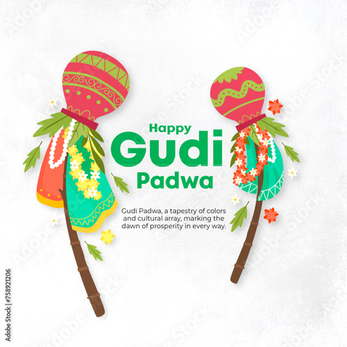 Gudi Padwa with colorful de...