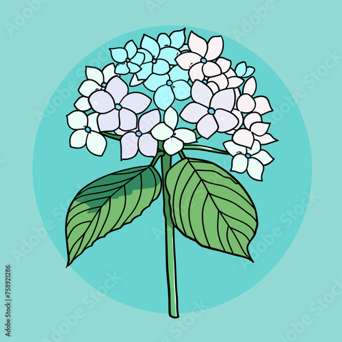 Hydrangea flower icon. Flat illustration of Hydrangea flower icon for web design
