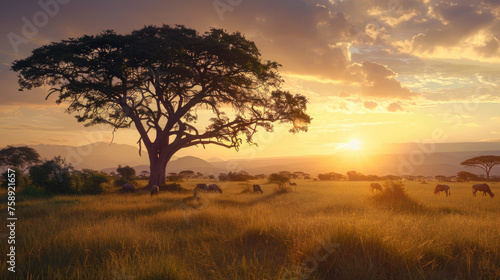 Peaceful Serengeti Sunrise