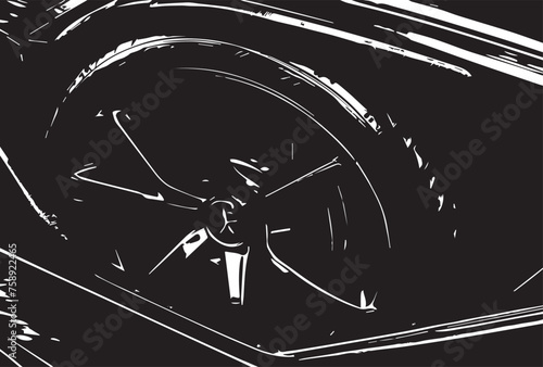 Grunge texture of a Sports car details