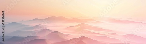 KS White fog distant mountains light pink and blue gradie. © กิตติพัฒน์ สมนาศักดิ
