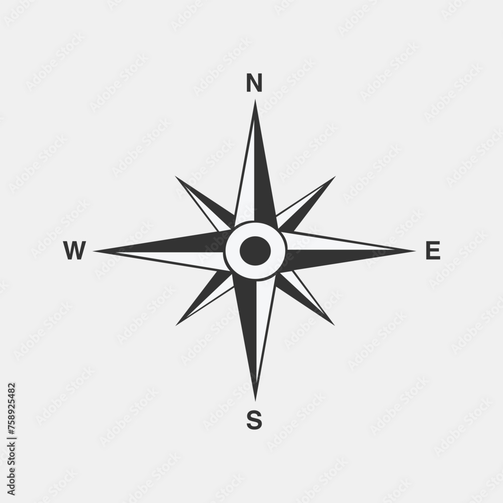 Navigation vector icon. Travel, compass, gps vector silhouette on a grey background Navigation vector icon. Travel, compass, gps vector silhouette on a grey background