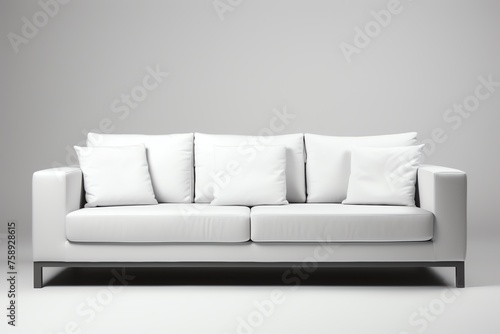 a white couch with pillows
